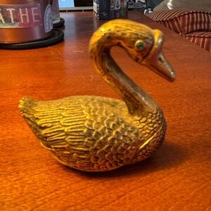Elegant Gold Swan Figurine Box